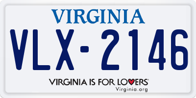 VA license plate VLX2146