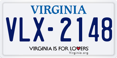 VA license plate VLX2148