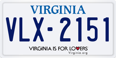 VA license plate VLX2151