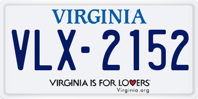 VA license plate VLX2152