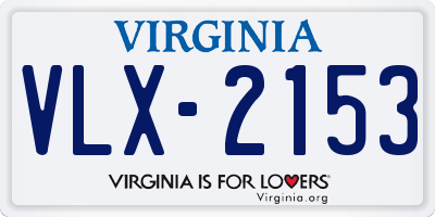 VA license plate VLX2153