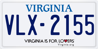 VA license plate VLX2155