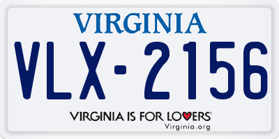 VA license plate VLX2156