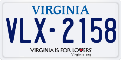 VA license plate VLX2158