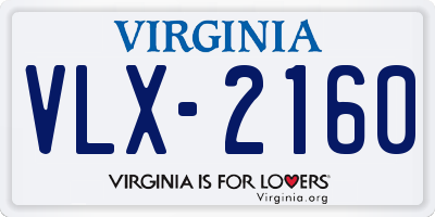 VA license plate VLX2160