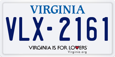 VA license plate VLX2161