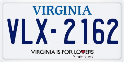 VA license plate VLX2162