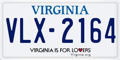 VA license plate VLX2164