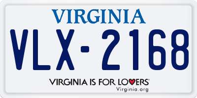 VA license plate VLX2168