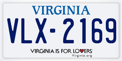 VA license plate VLX2169