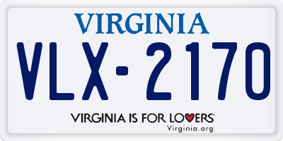 VA license plate VLX2170