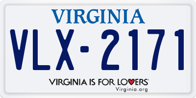 VA license plate VLX2171