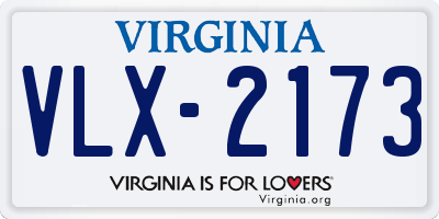 VA license plate VLX2173