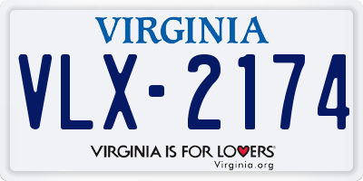 VA license plate VLX2174