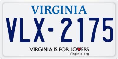 VA license plate VLX2175