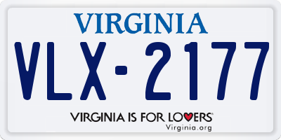 VA license plate VLX2177