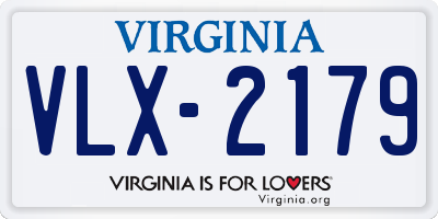 VA license plate VLX2179