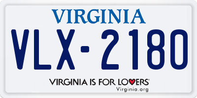 VA license plate VLX2180