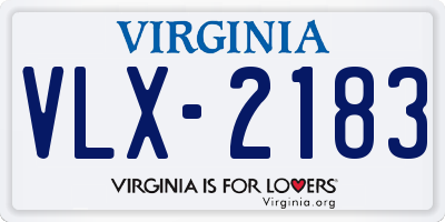 VA license plate VLX2183