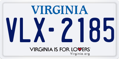 VA license plate VLX2185