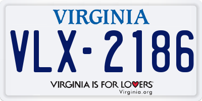 VA license plate VLX2186