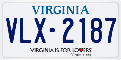 VA license plate VLX2187