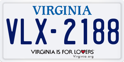 VA license plate VLX2188