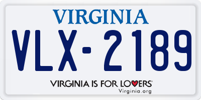 VA license plate VLX2189