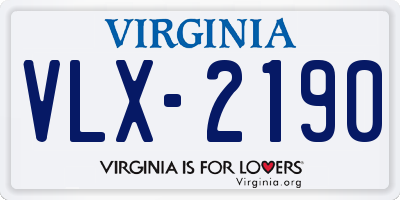 VA license plate VLX2190