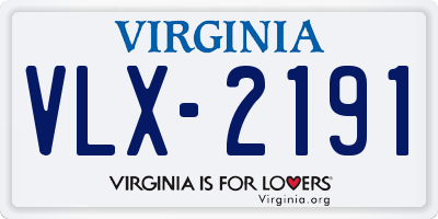 VA license plate VLX2191