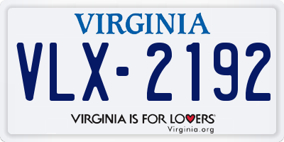 VA license plate VLX2192