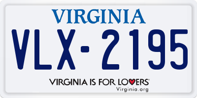 VA license plate VLX2195