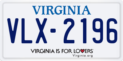 VA license plate VLX2196