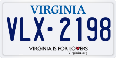 VA license plate VLX2198