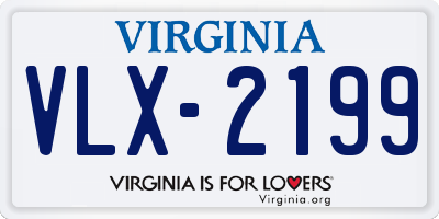 VA license plate VLX2199