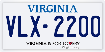 VA license plate VLX2200