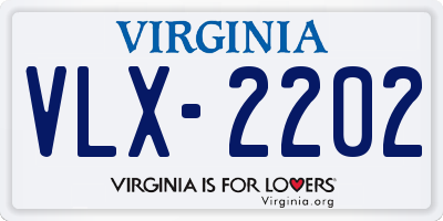 VA license plate VLX2202