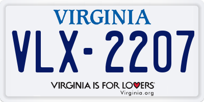 VA license plate VLX2207