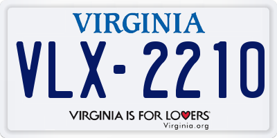 VA license plate VLX2210