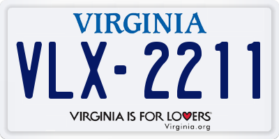 VA license plate VLX2211