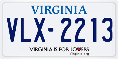 VA license plate VLX2213