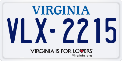 VA license plate VLX2215