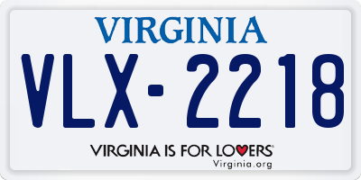 VA license plate VLX2218