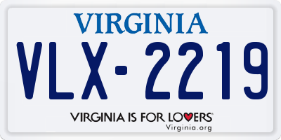 VA license plate VLX2219