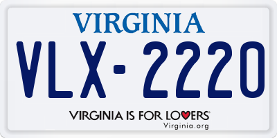 VA license plate VLX2220