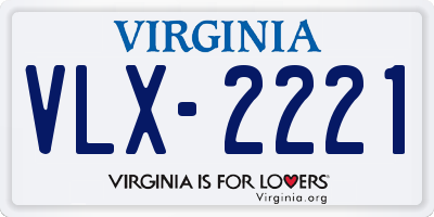 VA license plate VLX2221