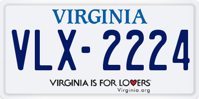 VA license plate VLX2224