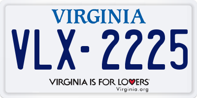 VA license plate VLX2225