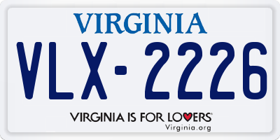 VA license plate VLX2226