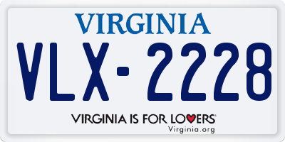 VA license plate VLX2228